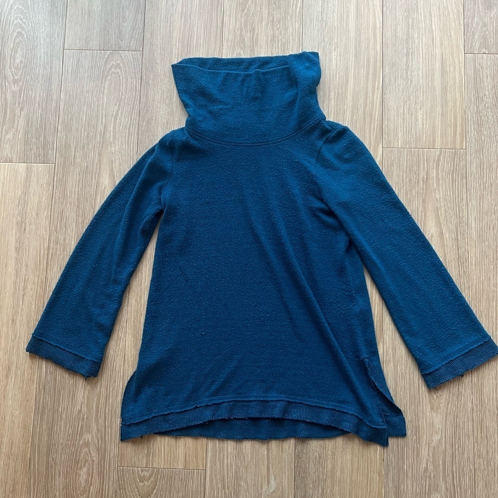 Anthropologie Maeve Turtleneck Sweater SmalVanna Cowl Neck Blue